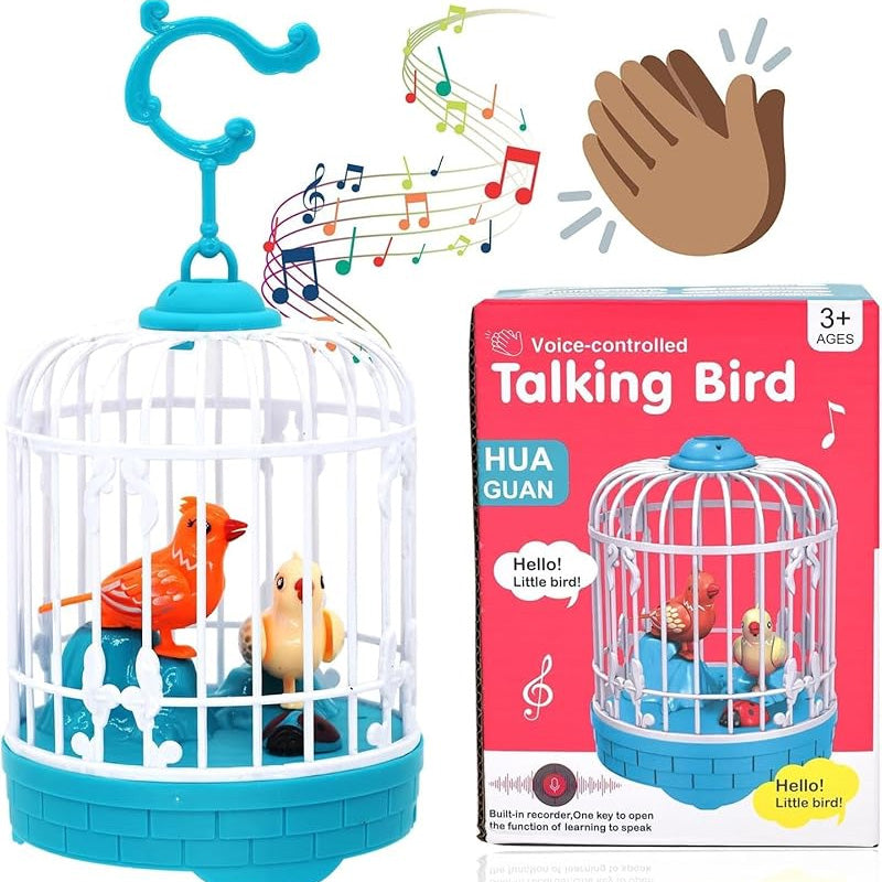 Voice Controlled Talking Bird Toy with Musical Cage – Interactive Singing & Repeating Parrot for Kids
