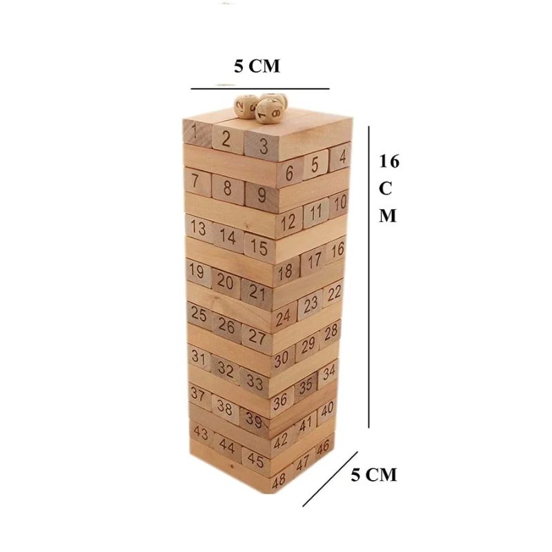 Wooden Building Blocks Toys – Brown, for Kids 4–6 Years