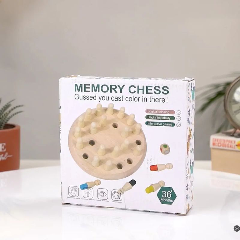 Wooden Memory Chess – Kids Matchstick Logic Game