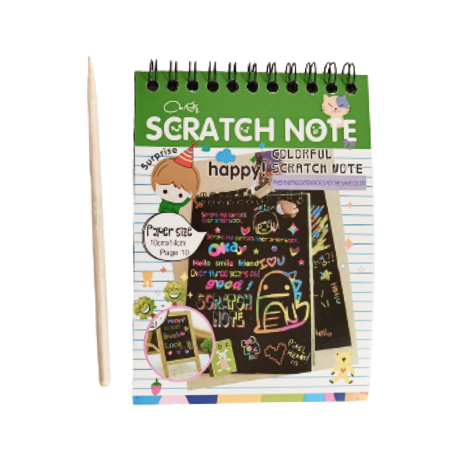 A6 Scratch Note Book with Wooden Pencil for Kids | Scratch Book