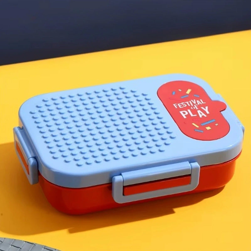 Festival of Play Building Blocks Lunch Box – 2-Compartment Stainless Steel Lunch Box for Kids