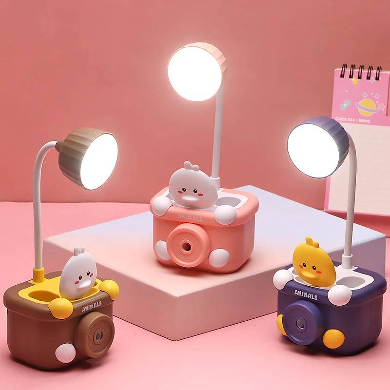 3 in 1 USB Chargeable LED Light | Table Night Lamp for Kids Bedroom with Pencil Sharpener & Pen Holder