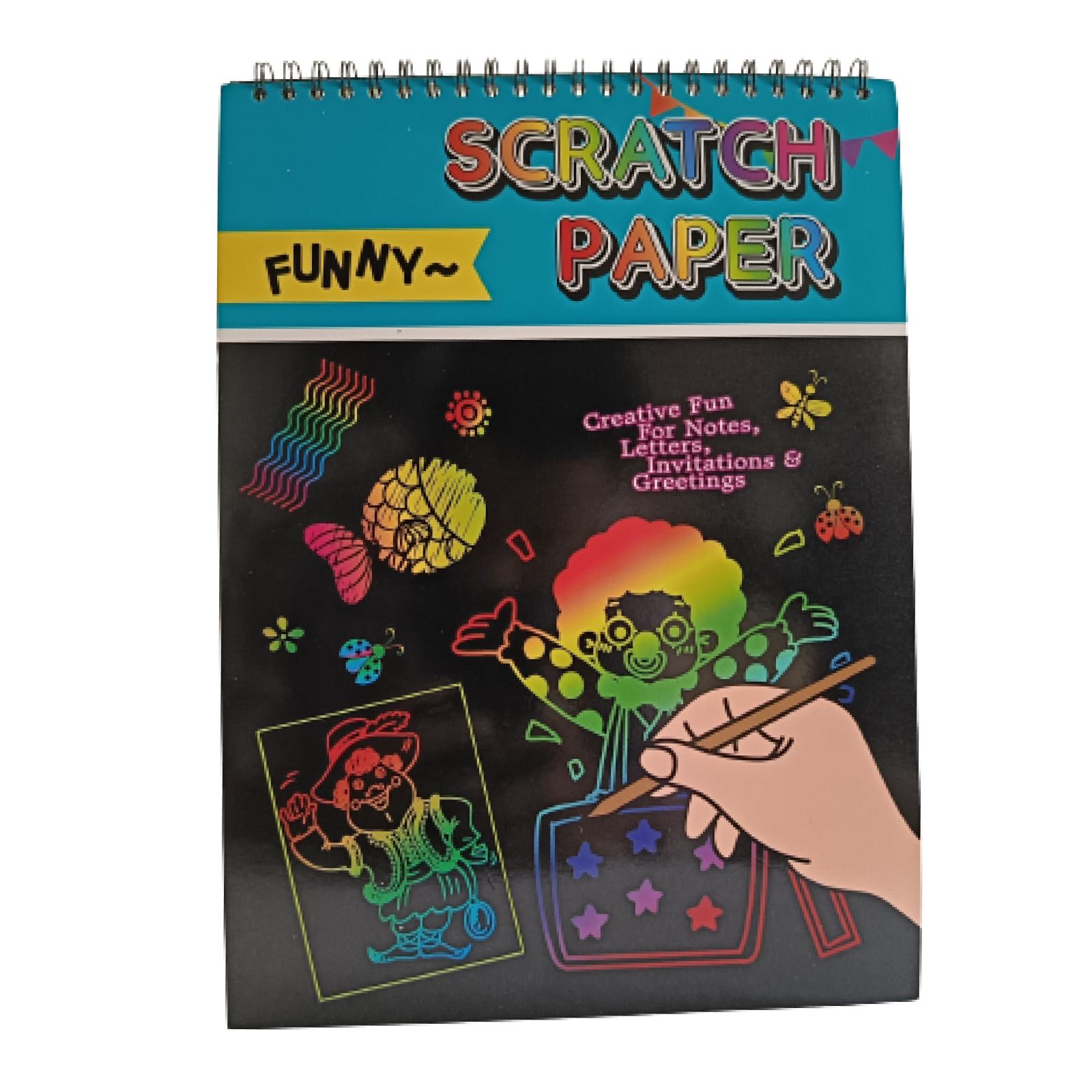 A4 Scratch Note Book with Wooden Pencil for Kids | Scratch Book