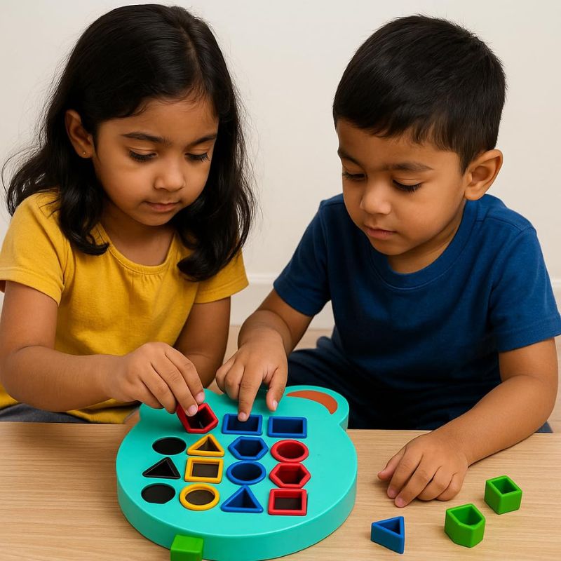 Toddler Shape Sorting Puzzle – 4 Shapes & 12 Cards