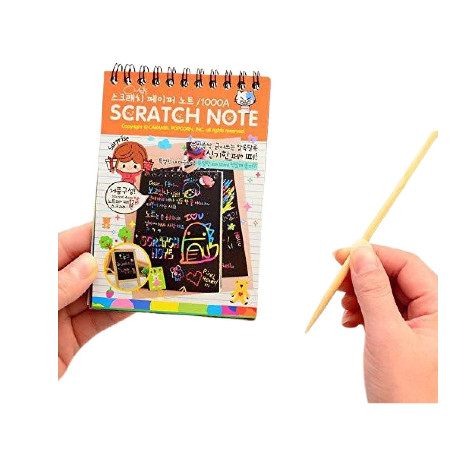 A6 Scratch Note Book with Wooden Pencil for Kids | Scratch Book