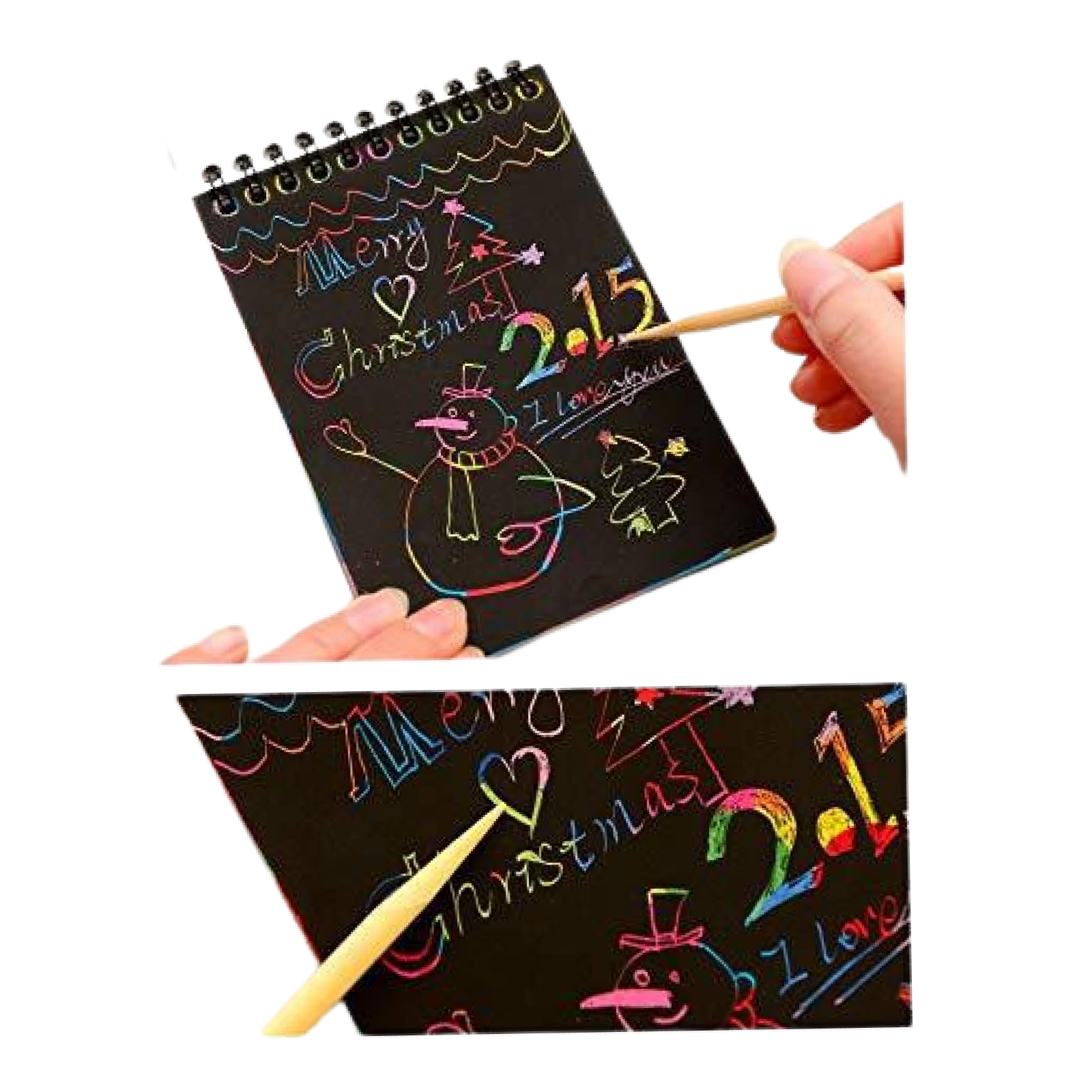 A6 Scratch Note Book with Wooden Pencil for Kids | Scratch Book