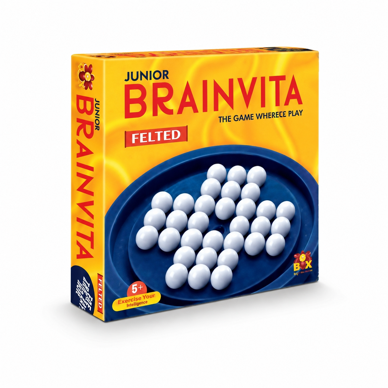 Brainvita Junior Felted Board Game for Kids & Family | Strategic Marble Solitaire Puzzle Game