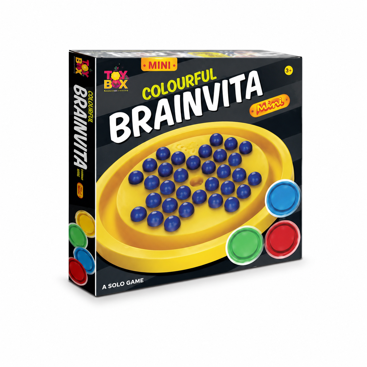 Colourful Brainvita Mini Strategy Board Game for Kids & Adults | Classic Peg Solitaire Puzzle Game | Travel-Friendly Educational Toy