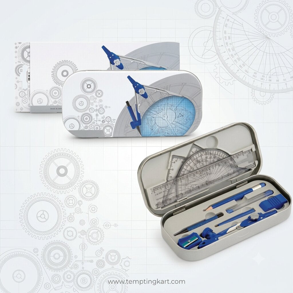 DOMS | ENGINEO Mathematical Drawing Instruments | Geometry Box Set with Compass, Divider & Mechanical Pencil