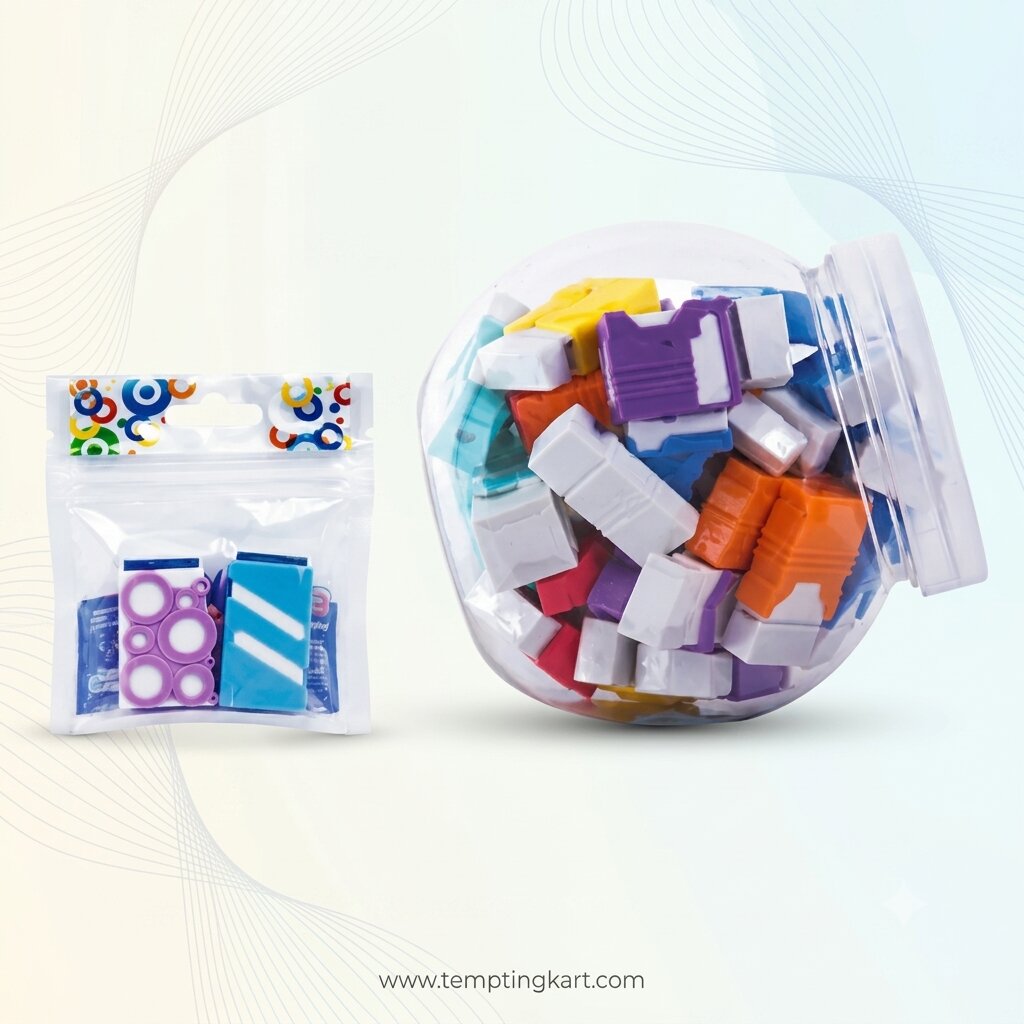 DOMS ERASMA Dust-Free Designer Erasers – Soft, Stylish & Clean Erasing for School, Office & Art Use(2 Erasers)