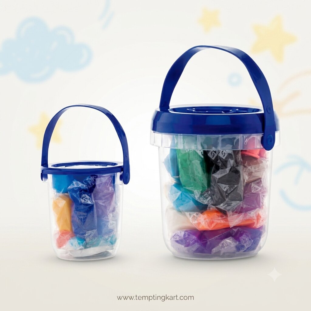 DOMS Modeling Dough Bucket Set 150g – 10 Vibrant Shades Soft Clay for Kids Art & Craft Activities
