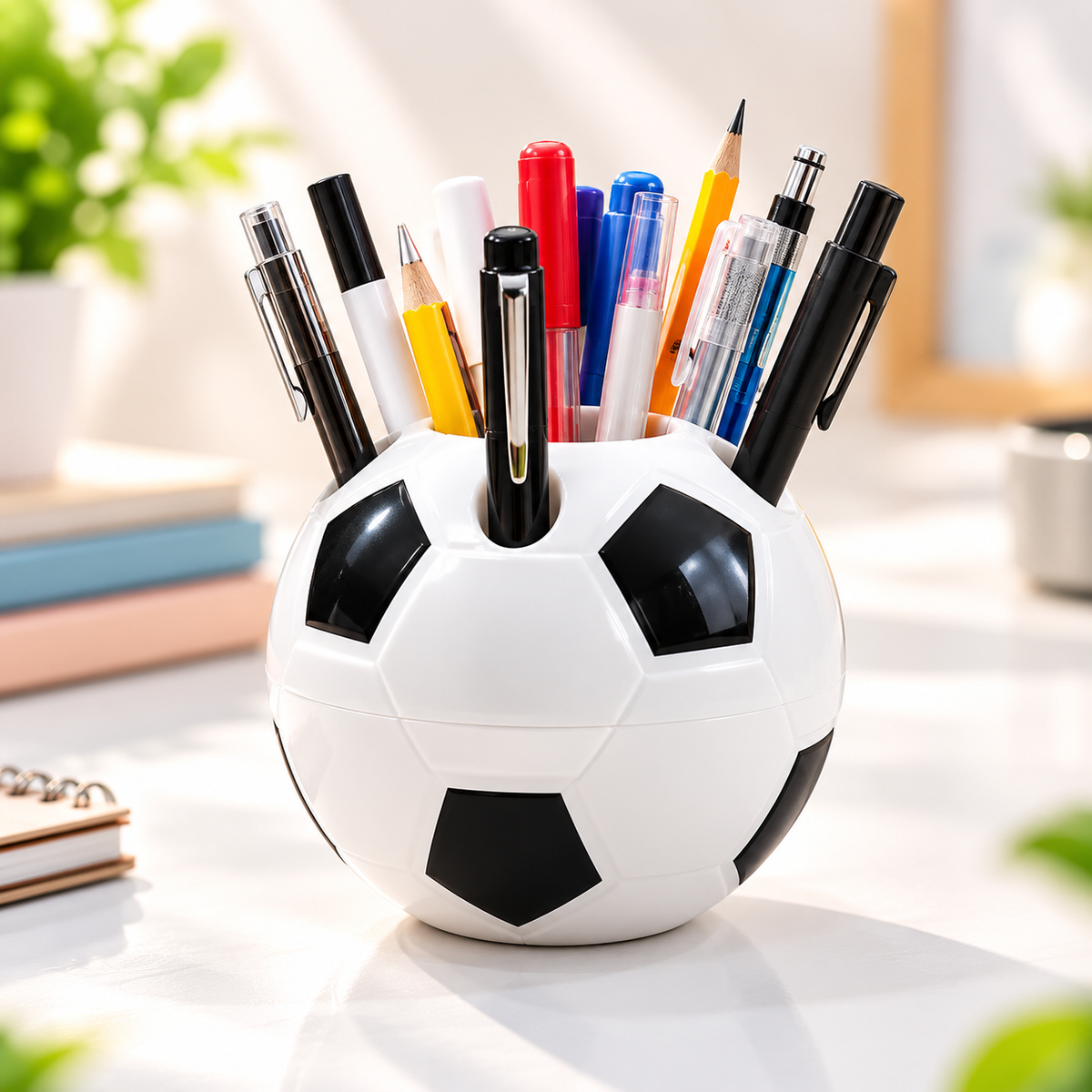 Football Pencil Holder & Pen Stand | Soccer Ball Desk Organizer for Kids, Students & Sports Lovers