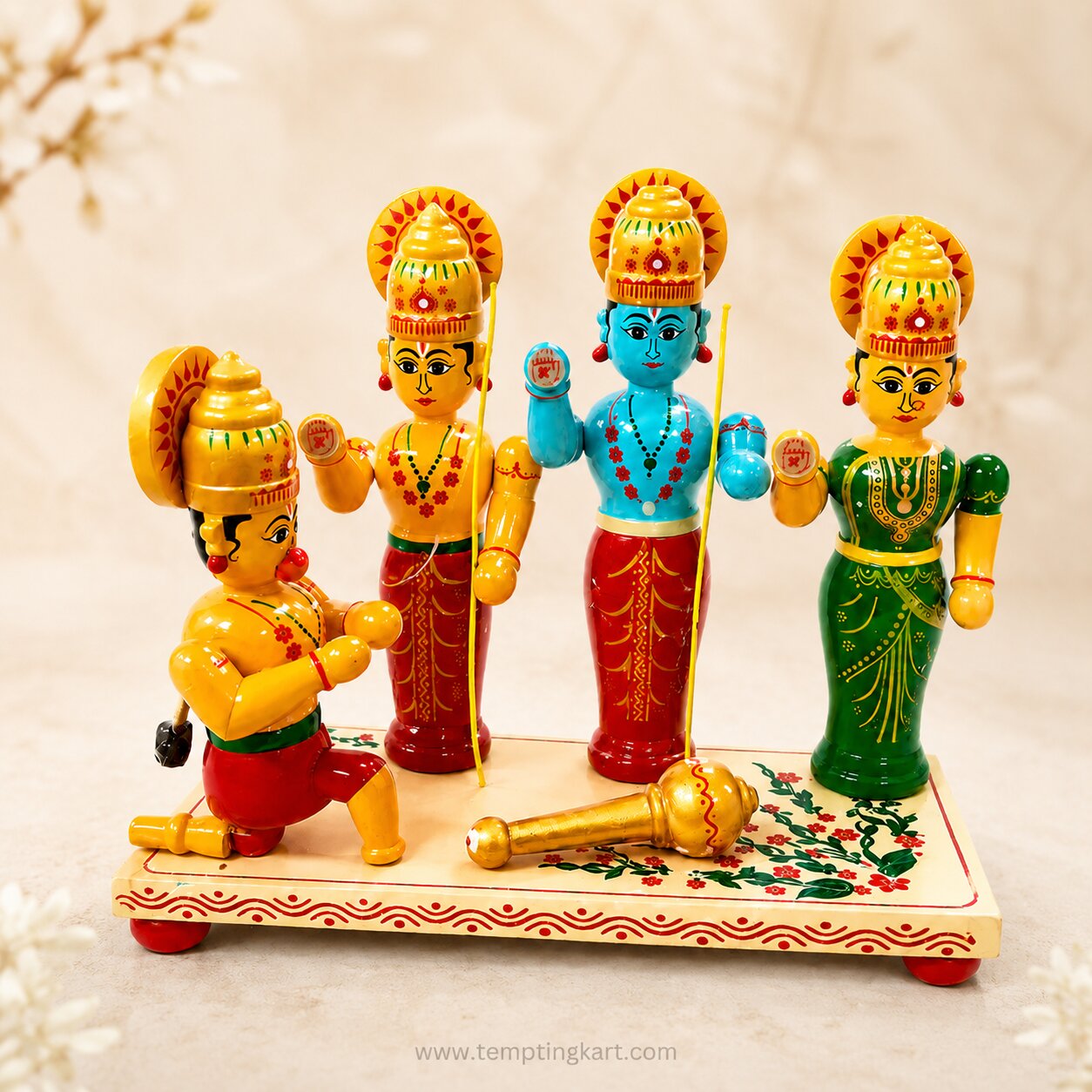 Handcrafted Rama Darbar Wooden Toy Set – Traditional Indian Decorative Figurine Collection | Channapatna Toys