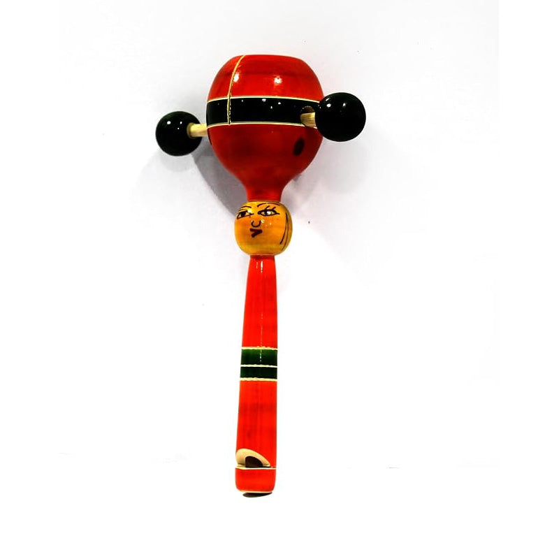 Wooden Whistle TIK TIK Rattle Toy (Red & Green) | Handmade Wooden Musical Toy | Channapatna Toys