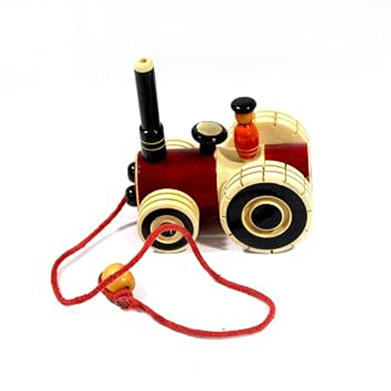 Wooden Tractor Pull Along Toy | Handmade Wooden Pull Toy for Kids | Channapatna Toys
