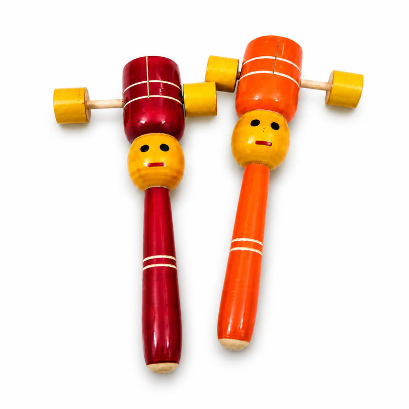 Wooden Rattle Bullet Tic Tic Toy | Handmade Wooden Toy | Channapatna Toys
