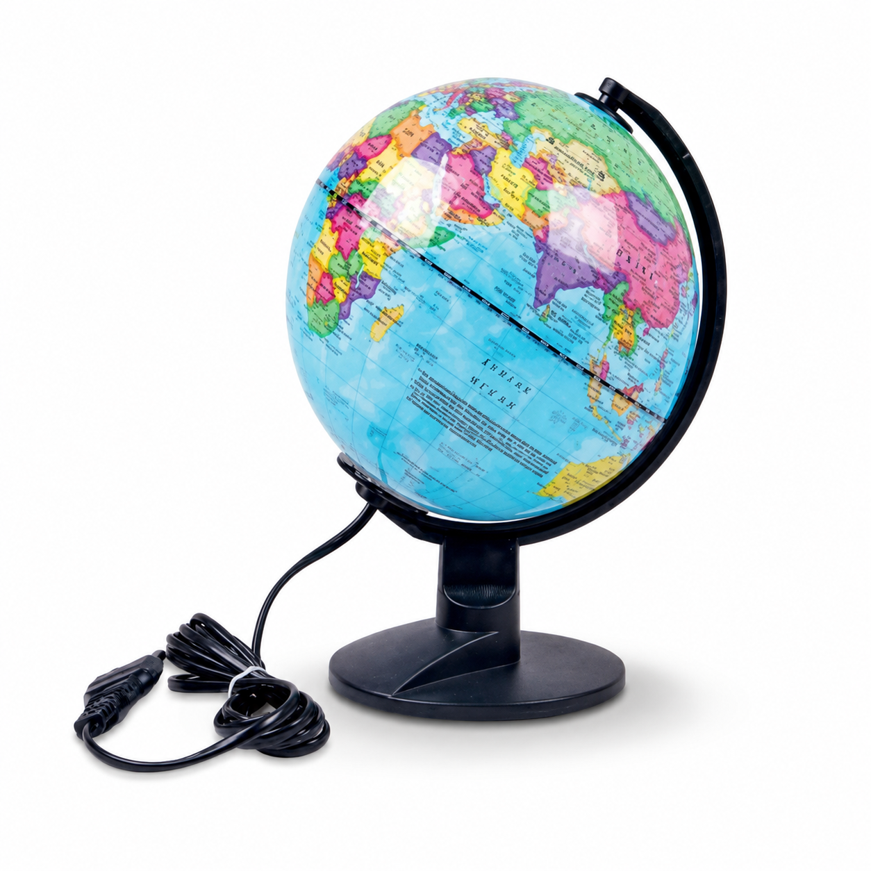 47cm Illuminated LED World Globe for Students & Kids – Educational Desk Globe with Political Map and Night Lamp Function