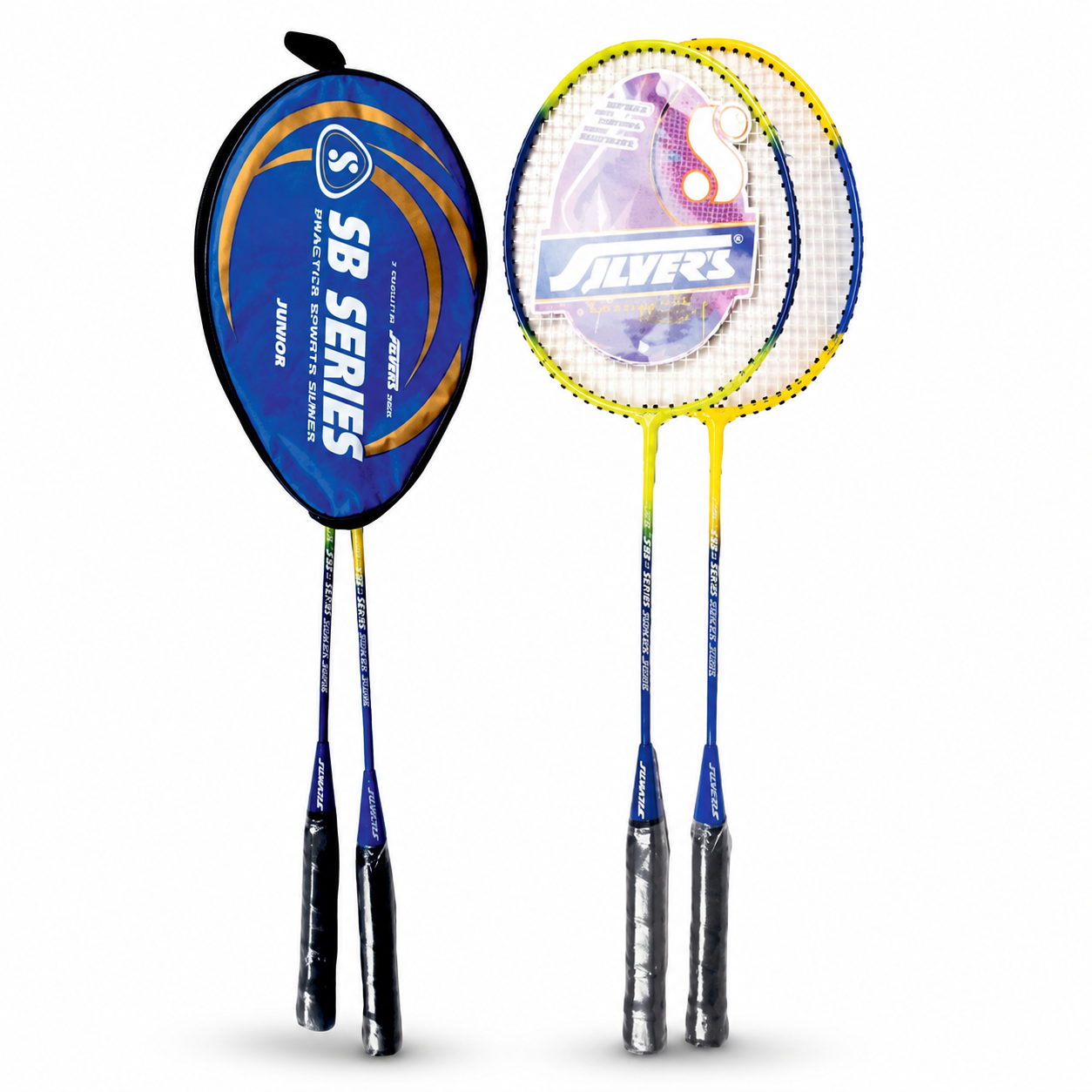 Junior Badminton Racket Set with Carry Cover – Pack of 2 Rackets