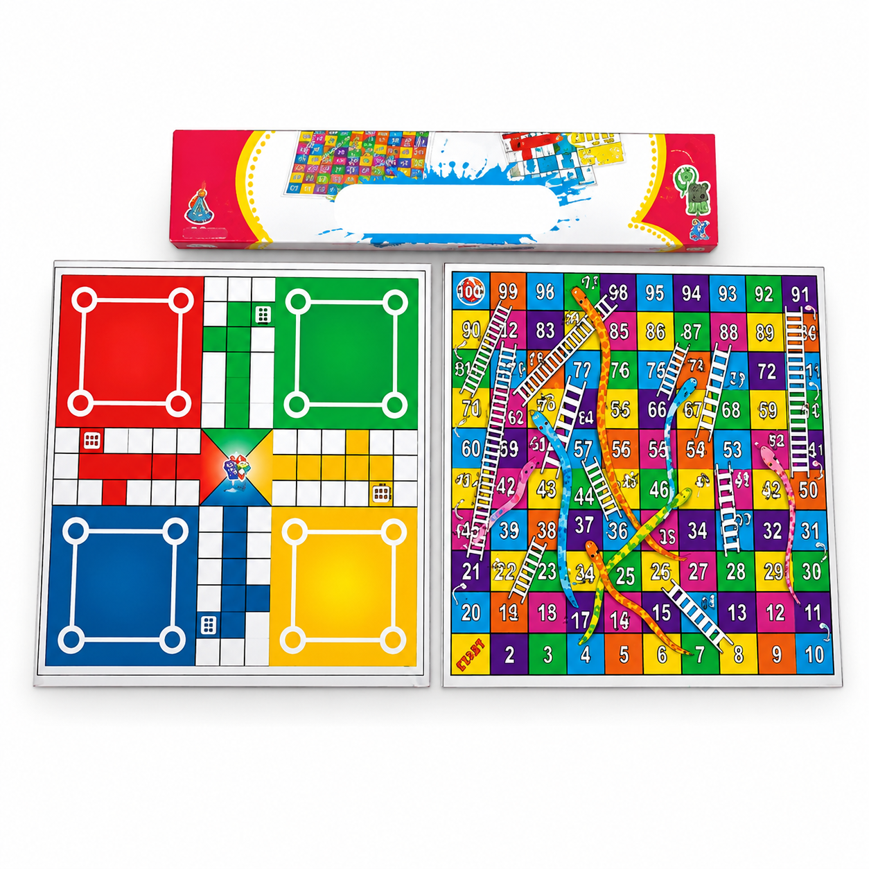 Kids Snakes & Ladders with Ludo Board Game | 2-in-1 Family Indoor Educational Game for Children