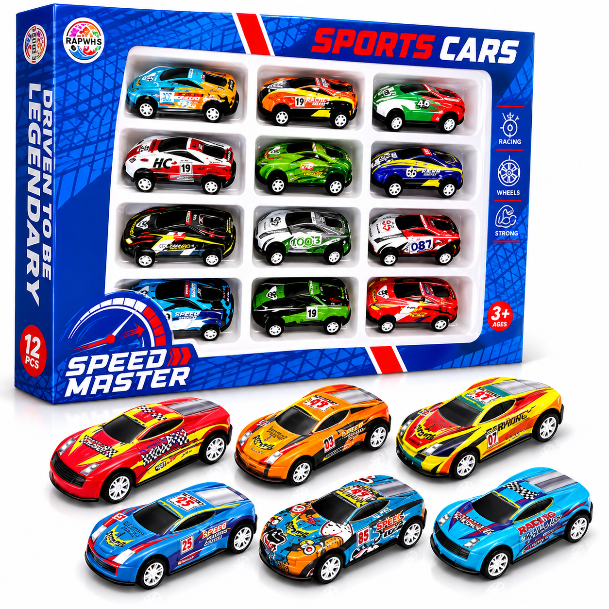 Speed Master Sports Cars Toy Set – 12-Piece Mini Racing Car Collection for Kids