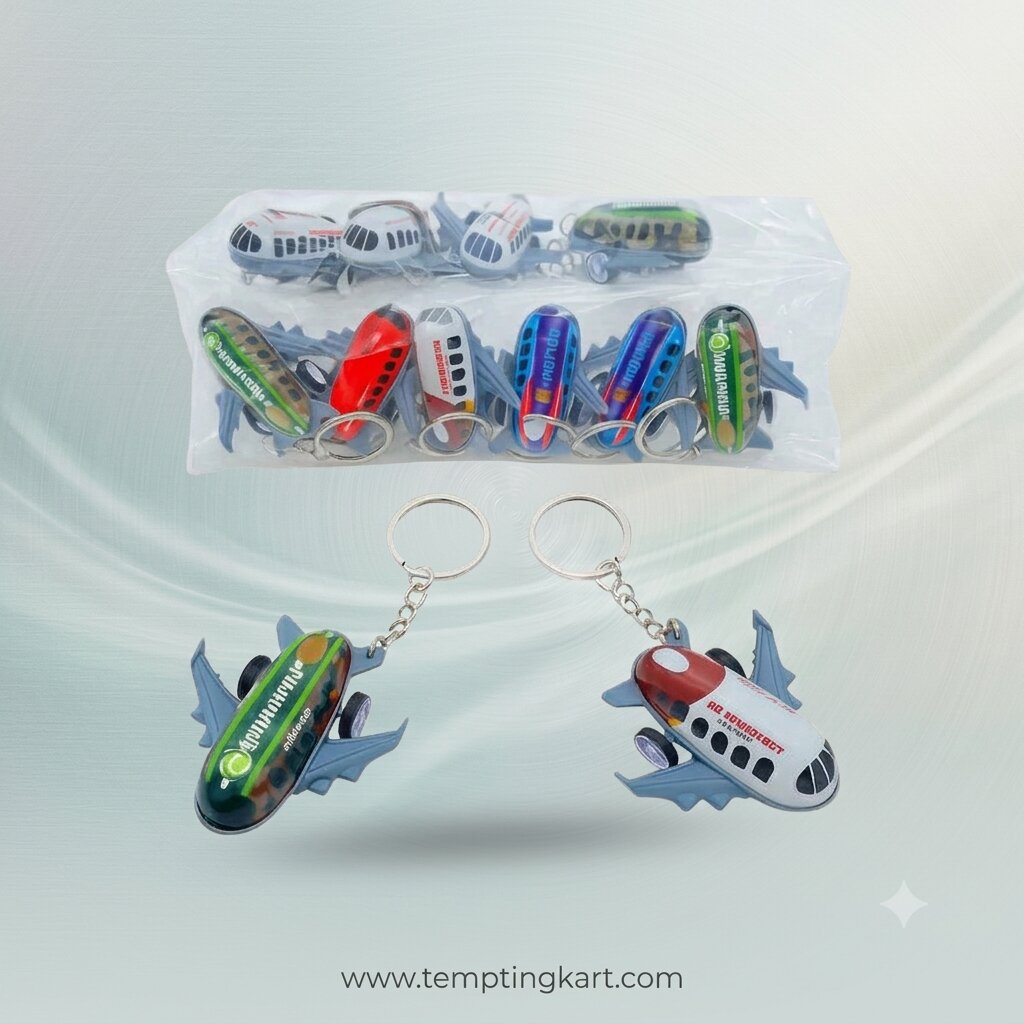 Mini Airplane Keychain Toy Set – Pack of 1 Colorful Plane Key Chain for Kids | Cute Return Gift Items | Travel Key Chains