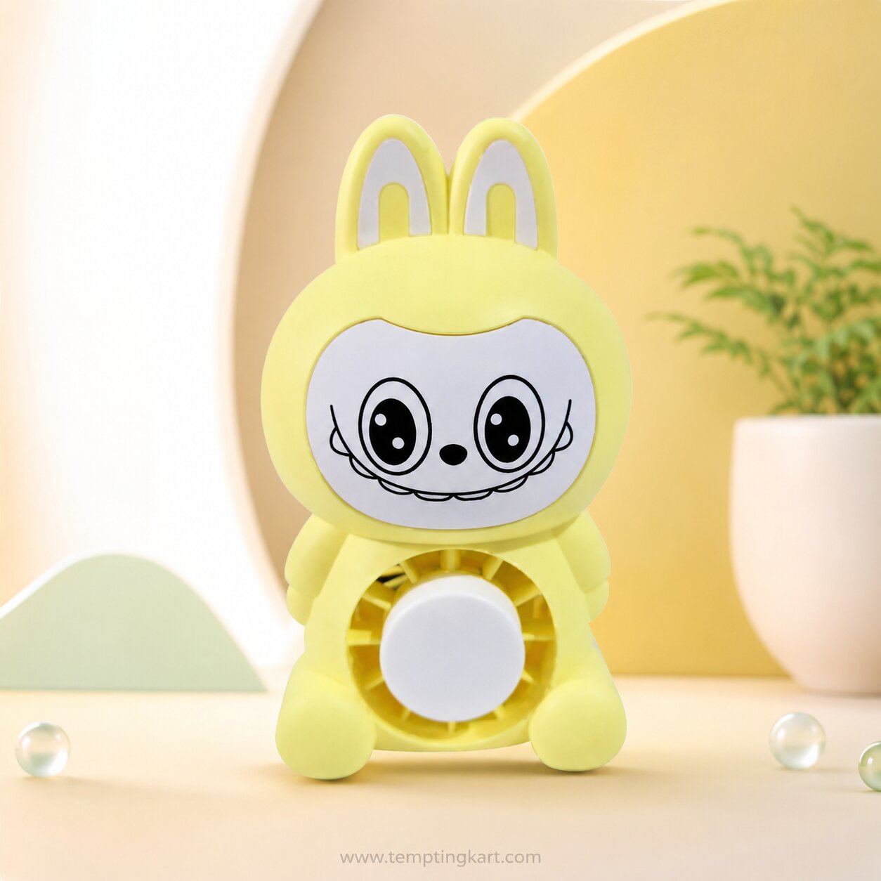 Mini Cartoon Rechargeable Desk Fan  | Design with LED, USB Powered, Multicolor for Kids