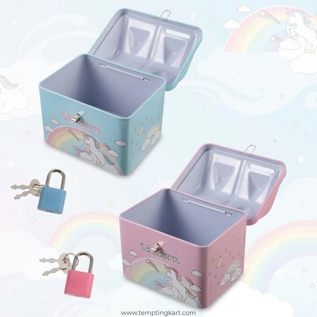 Piggy Money Bank | Piggy Bank | Lock and Key Coin Bank for Kids