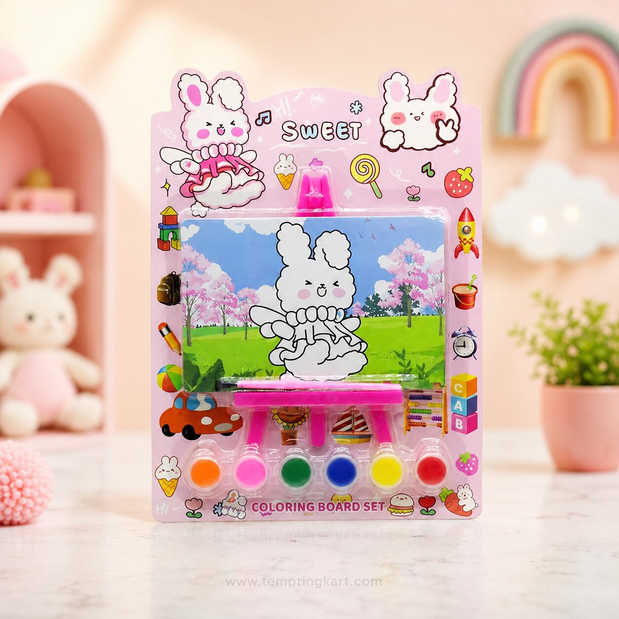 Printed Coloring Board Set for Kids | Birthday Gift | Return Gift (Pack of 1)
