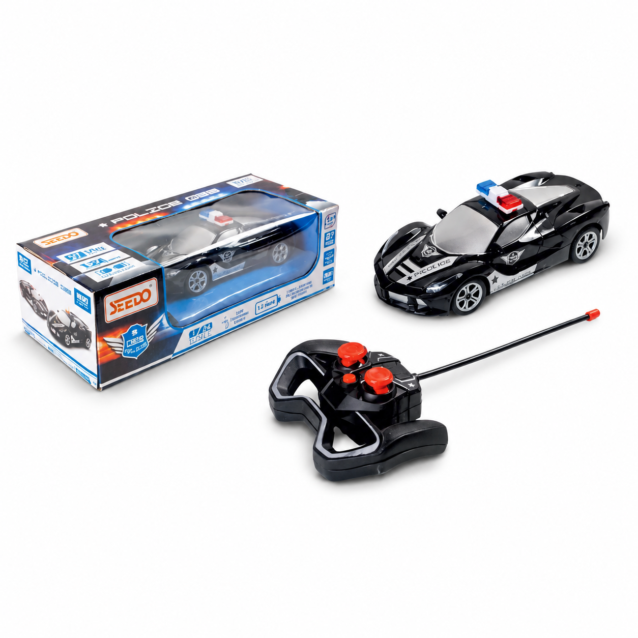 Seedo Remote Control Police Sports Car Toy for Kids – Wireless RC Racing Car with Handheld Controller (Model 5343)