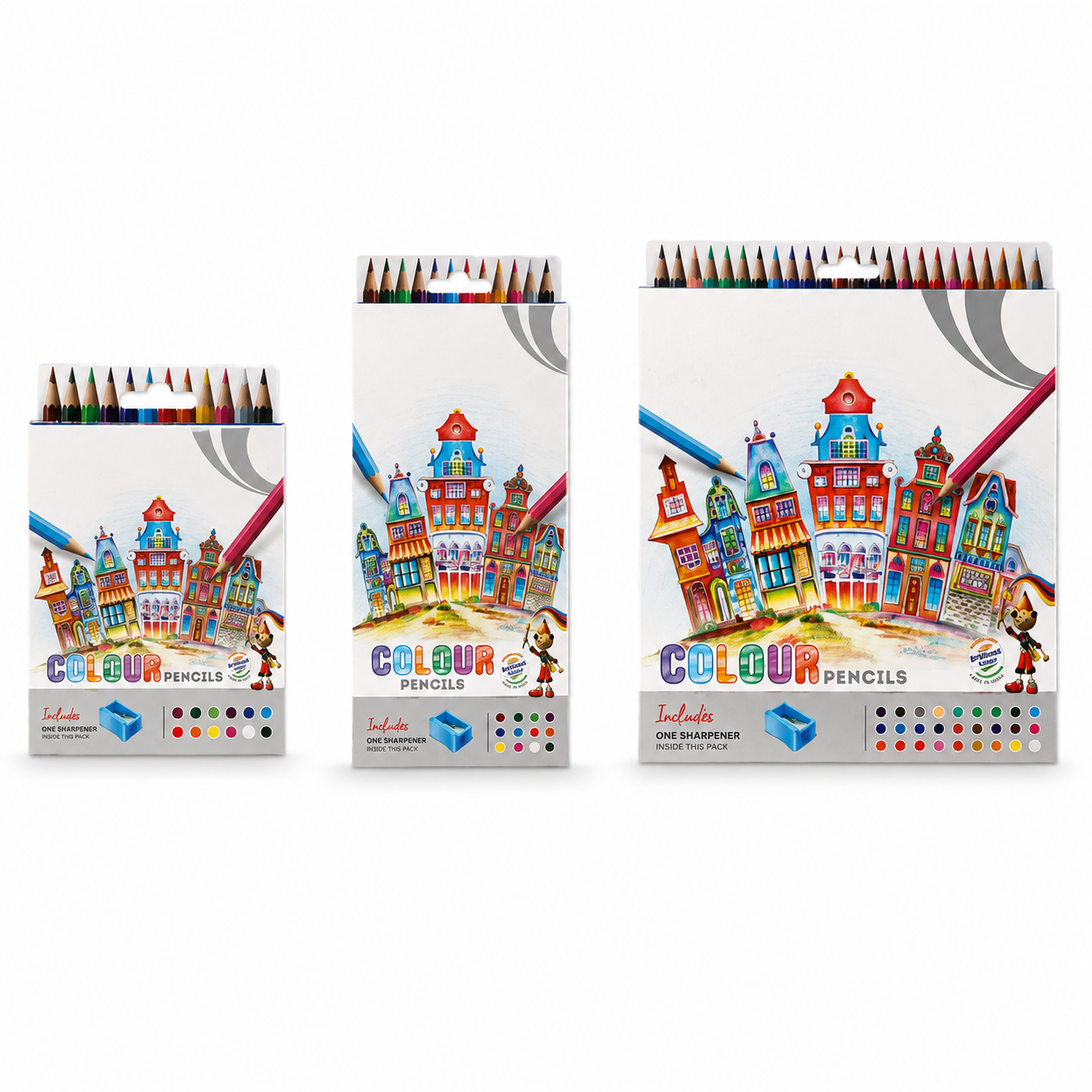 DOMS Colour Pencils Set with Sharpener – Rich & Smooth Coloring Pencils for Kids, Students & Artists (12/24 Shades)