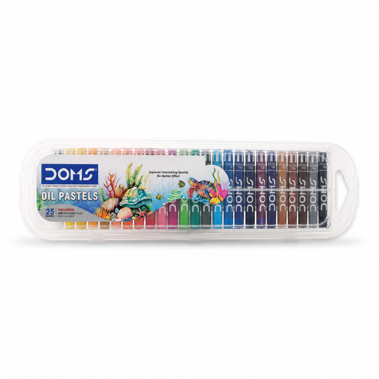 DOMS Oil Pastels 25 Shades with Scraping Tool | Smooth Blendable Non-Toxic Art Colours for Kids & Artists