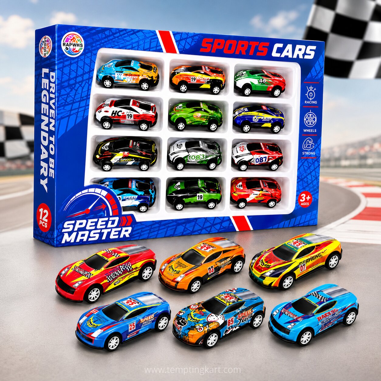 Speed Master Sports Cars Toy Set – 12-Piece Mini Racing Car Collection for Kids