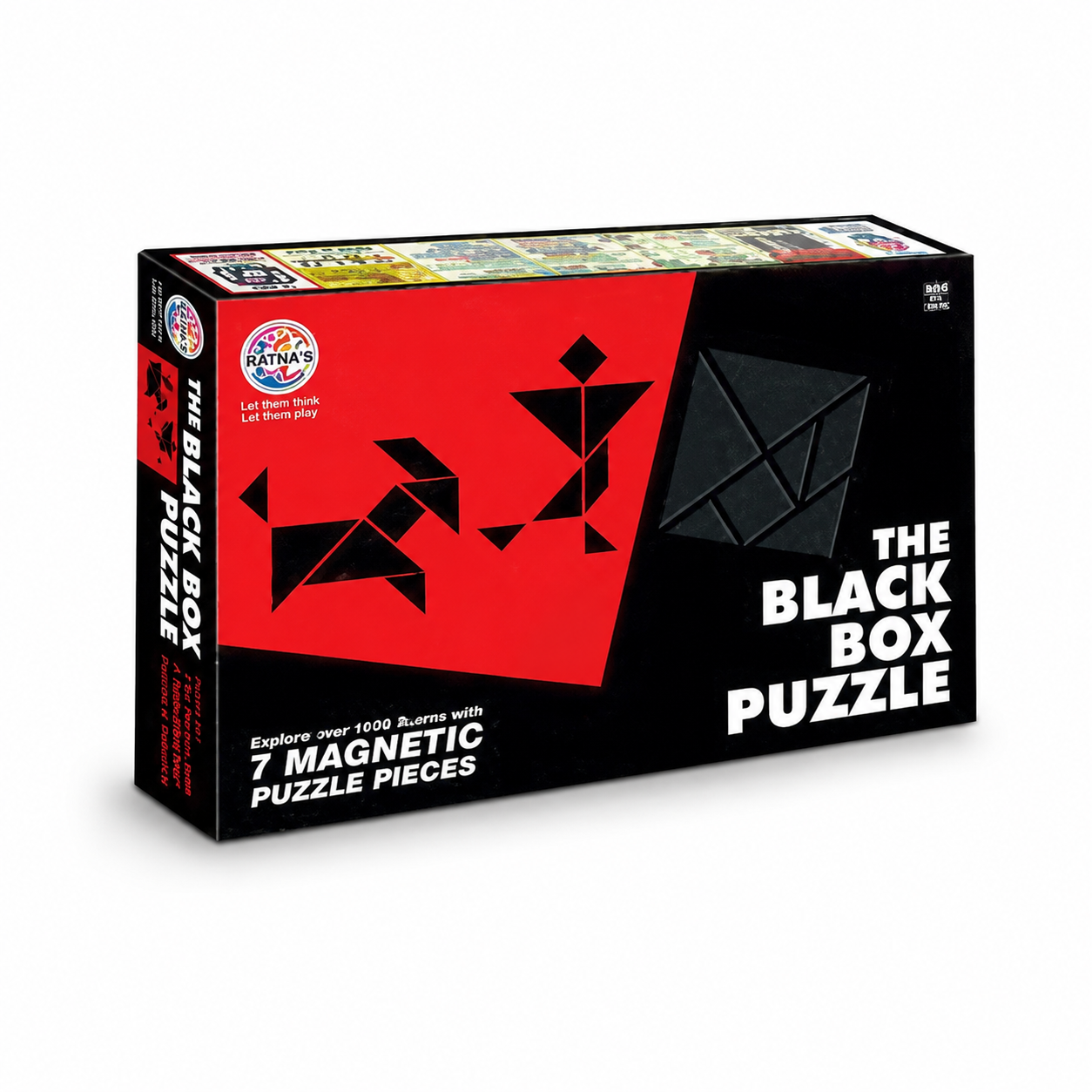The Black Box Puzzle – Magnetic Tangram Brain Teaser Puzzle Game with 7 Magnetic Pieces for Kids & Adults