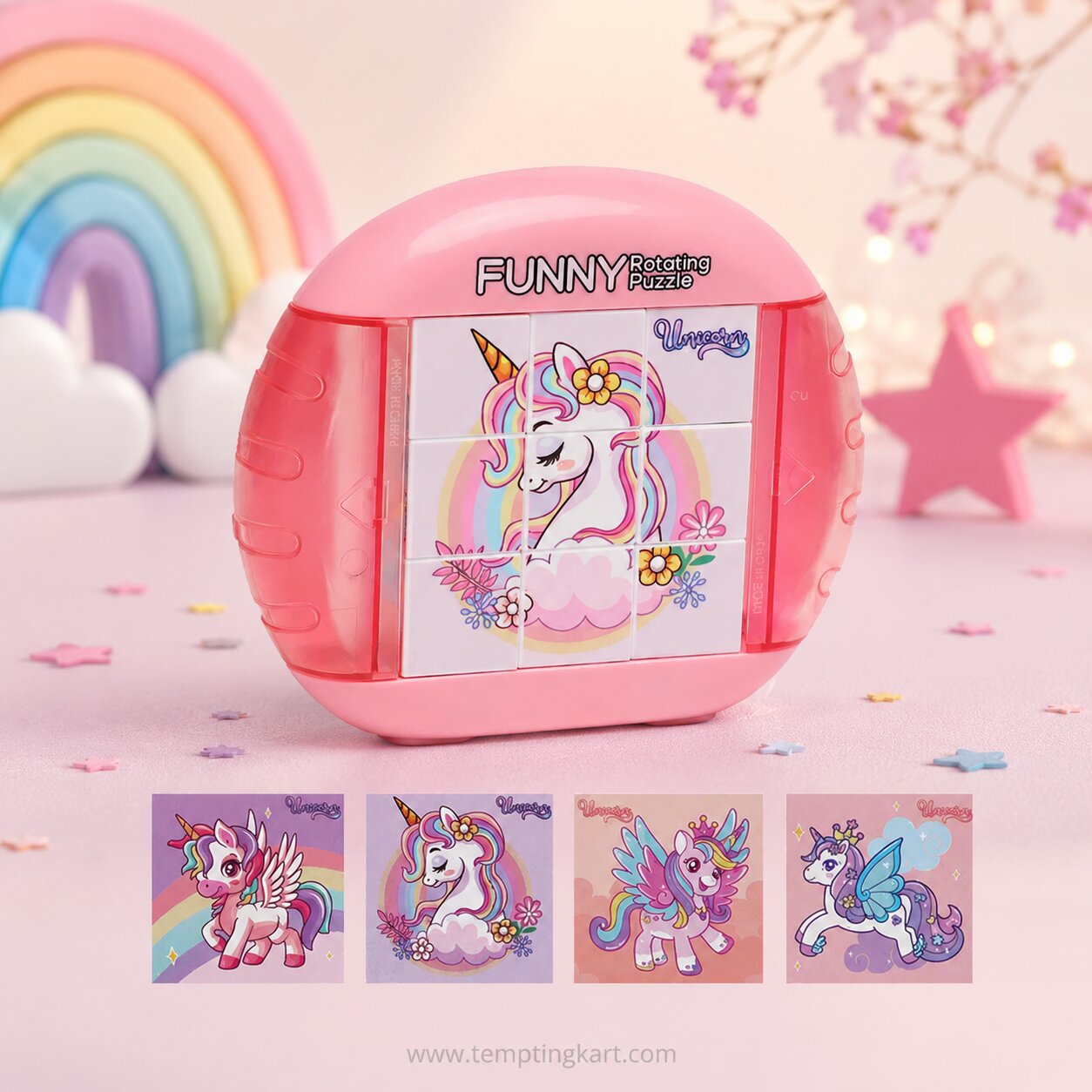 Unicorn Rotating Puzzle Toy for Kids – Funny Cube Puzzle Brain Game