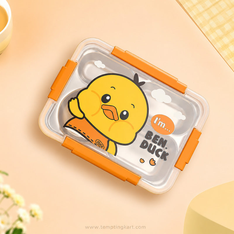 Lunch Box | Ben Duck 4 Compartment Stainless Steel Thermal Lunch Box with Soup Bowl