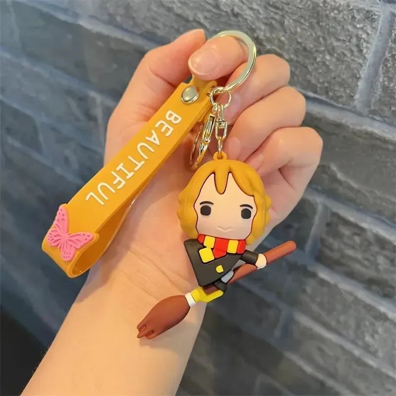 Magic Broom Flying Potter Malfoy Cartoon Keychain – Anime Bag & Car Pendant