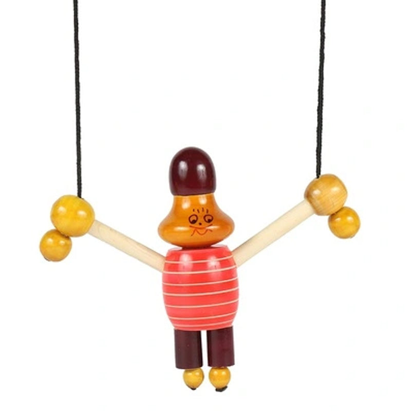 Channapatna Toys | Wooden Hanging Monkey Toy for Kids | Handmade Traditional Wooden Pull & Climbing Toy