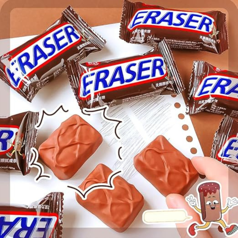 Erasers | Chocolate-Shaped Pencil Erasers for Kids