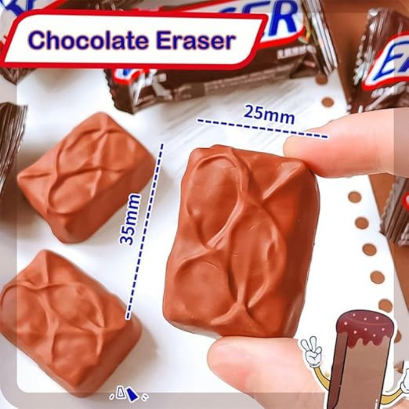 Erasers | Chocolate-Shaped Pencil Erasers for Kids