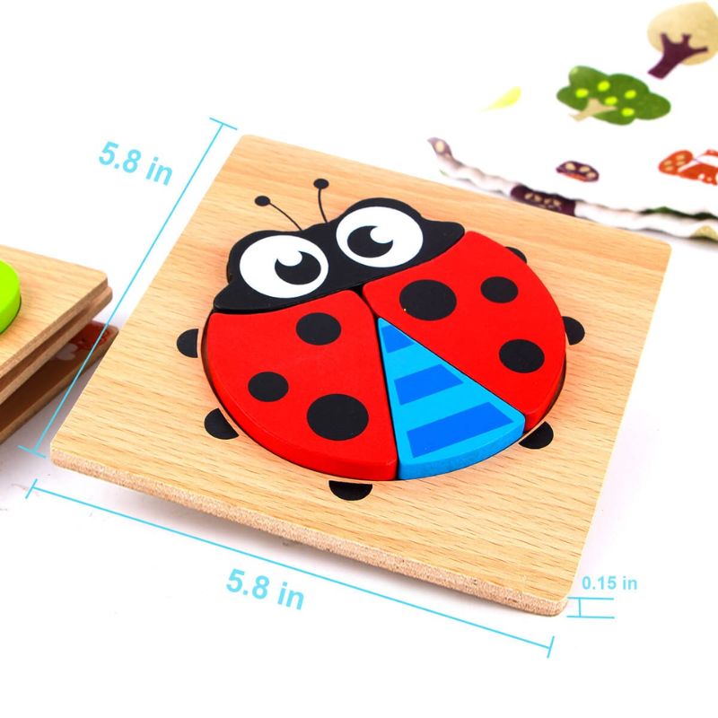 Wooden Animal Puzzles for Toddlers – Educational Toy (1–3 Years)