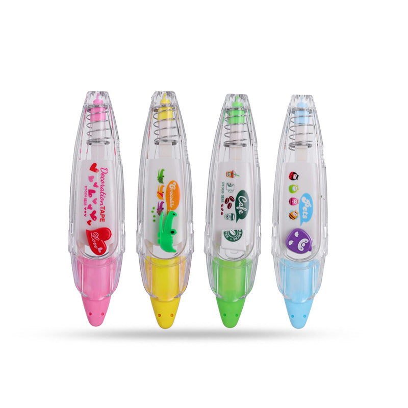 Cute Correction Tape Pen for Kids – Decorative Push Style White Correction Tape