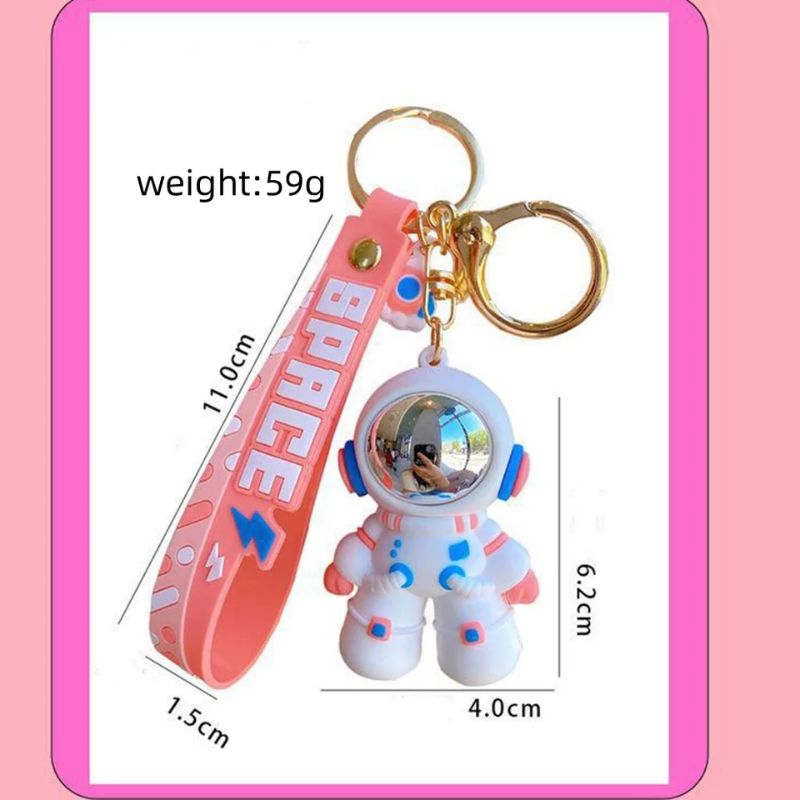 Spaceman 3D Silicone Keychain – Cute Astronaut Bag & Car Charm