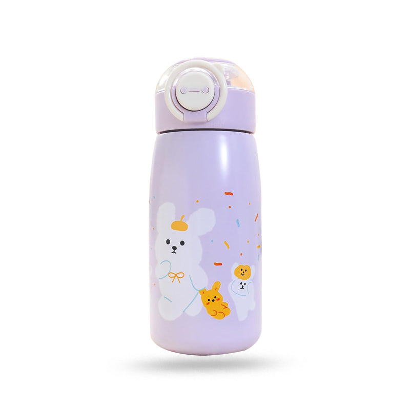 Cute Animals Kids Sipper Bottle – 470ml, Insulated & Leak-Proof