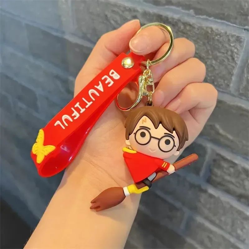 Magic Broom Flying Potter Malfoy Cartoon Keychain – Anime Bag & Car Pendant