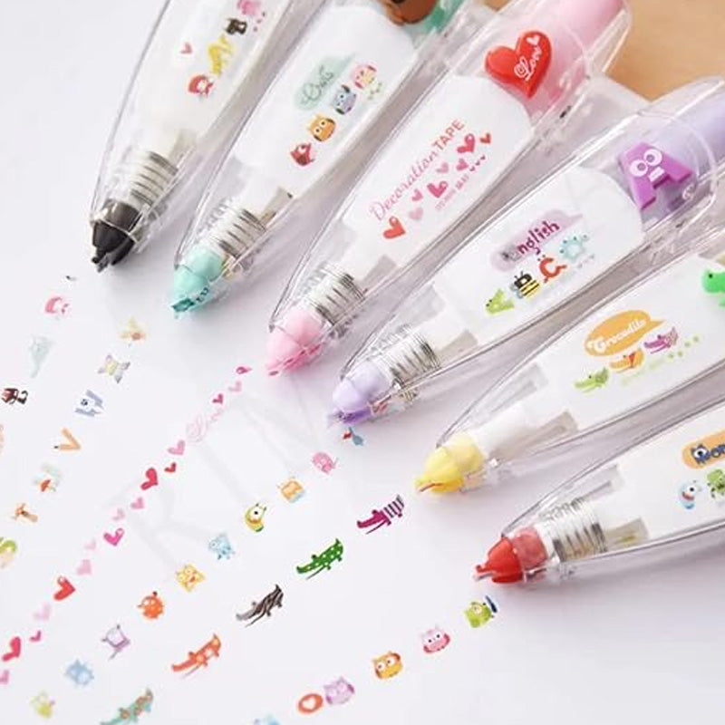 Cute Correction Tape Pen for Kids – Decorative Push Style White Correction Tape