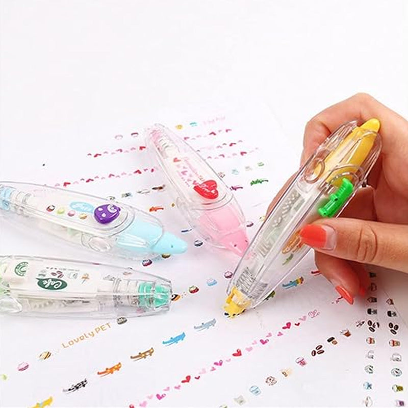 Cute Correction Tape Pen for Kids – Decorative Push Style White Correction Tape