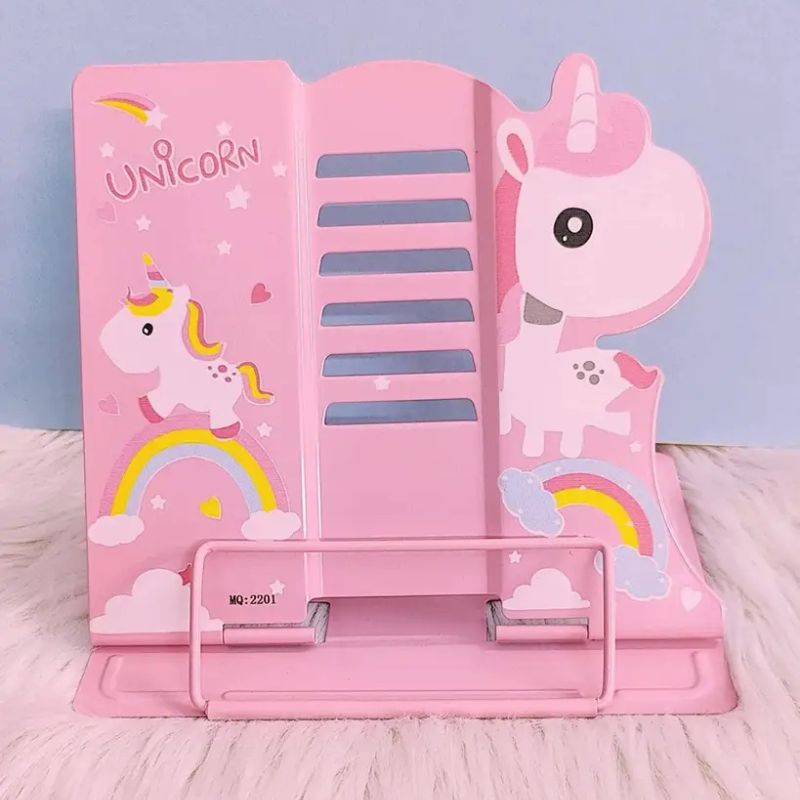 Cute Unicorn Metal Book Stand for Kids and Students


