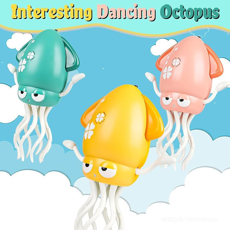 Dancing Jellyfish Octopus Toy – Crawling Tummy Time Toy with Music & LED Lights (Rechargeable)