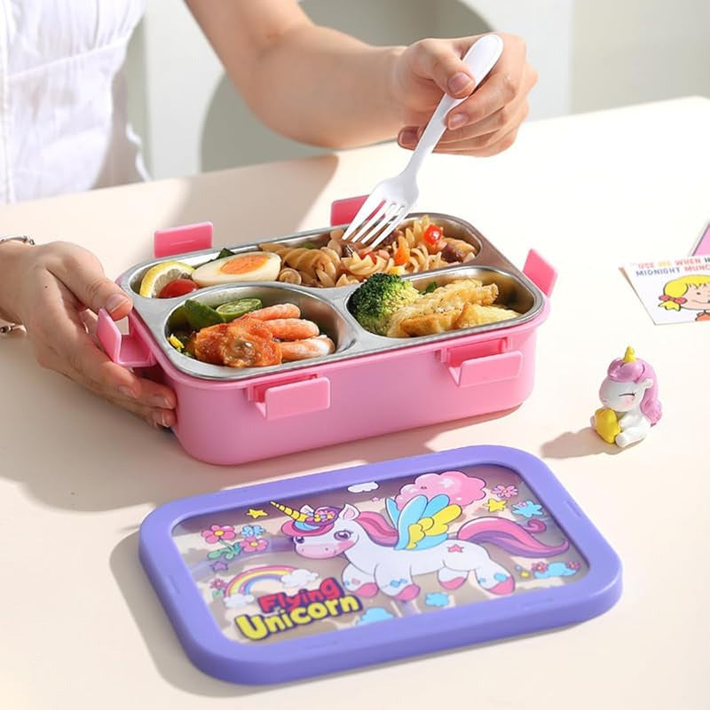 Lunch Box | Space Astronaut 3 Divided Compartments Stainless Steel Lunch Box for Kids