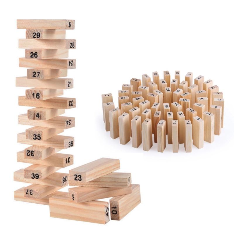 Wooden Building Blocks Toys – Brown, for Kids 4–6 Years